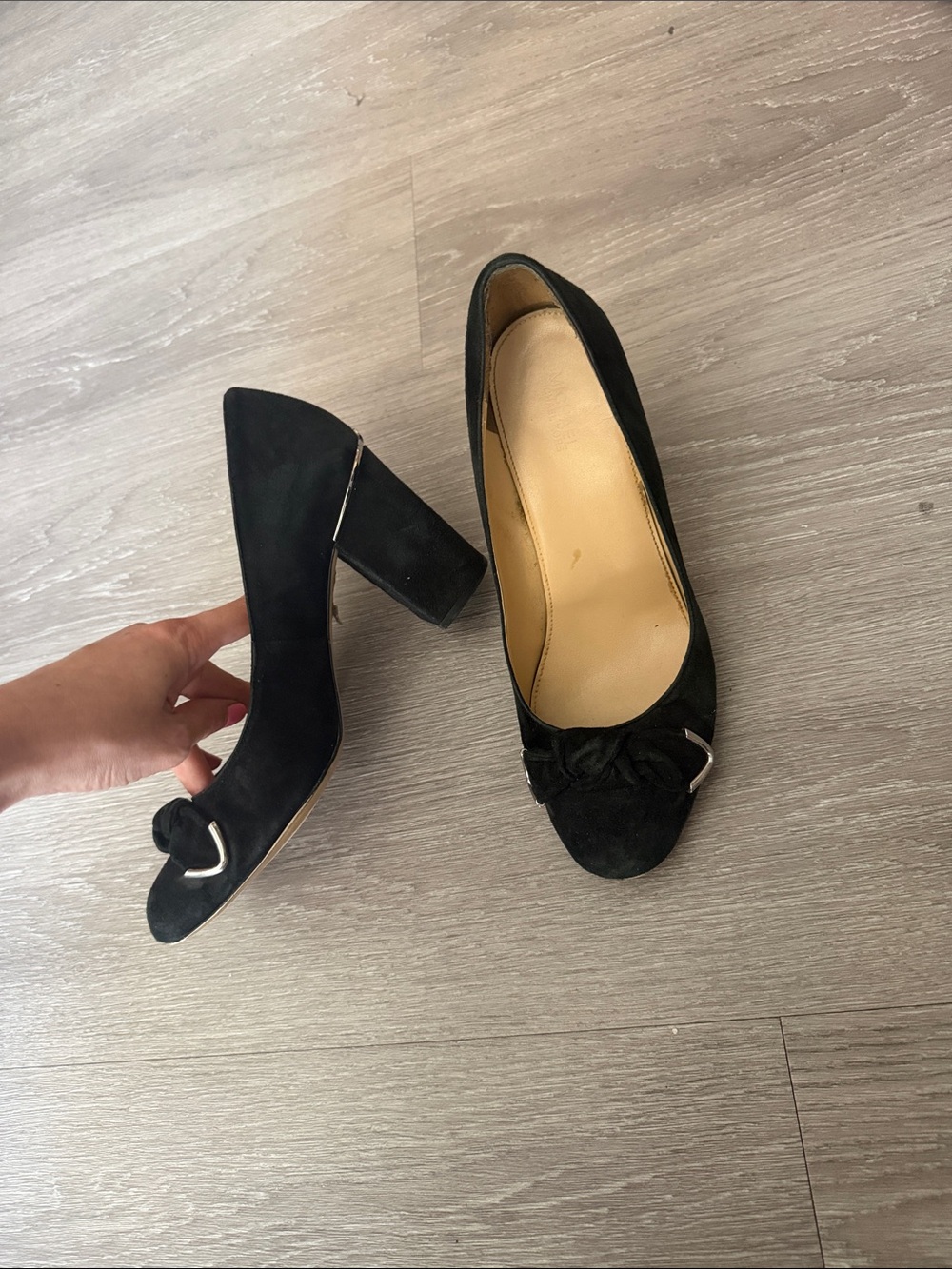 MICHAEL Michael Kors Black Suede Bow Loafers